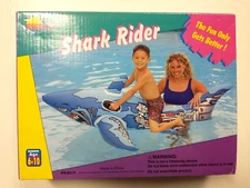 Inflatable Sunco Cyber Techno Robot Shark Rider 72" Pool Float NIB 2001 Ride On