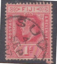 (F263-39) 1906 Fiji 1d red Edward VII stamp (AN)