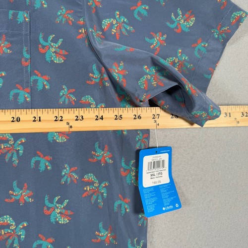 Columbia Captree Island Button Up Shirt Mens 2XL Blue All Over Print Omni Shade - Picture 7 of 11