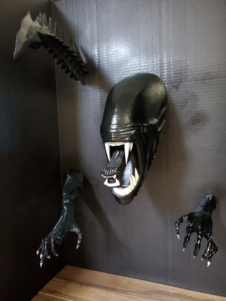 Kit Xenomorfo Tamaño Natural - Pantalla Xenomoprh Alien - H.R. Arte de pared de terror Giger Foto 3 de 4