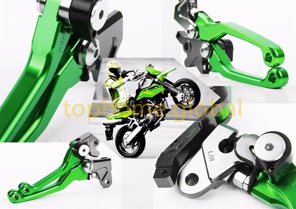 Palancas de freno de embrague verde pivote para Kawasaki KX125 2000-2005 EE. UU. 2001 2002 2003 Foto 4 de 4
