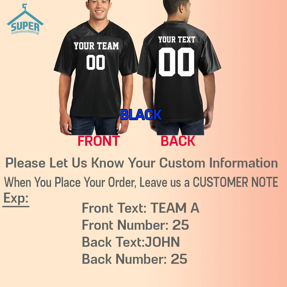 Customized JERSEY Personalized Football Jersey Name Number Own MEN Super Bowl - Image 3 of 4