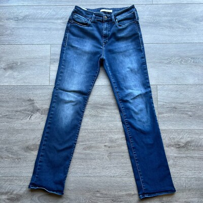 Mavi Jeans Women's 27x28 Blue Mid Rise Straight Leg Stretch Dark