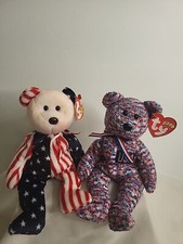 TY Beanie Babies Patriotic duo Spangle  USA