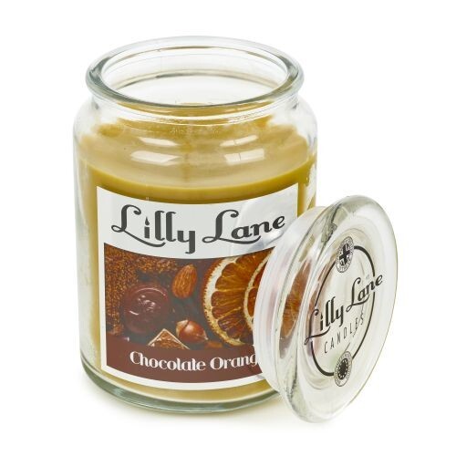 Lilly Lane 18oz Chocolate Orange Glass Jar Candle