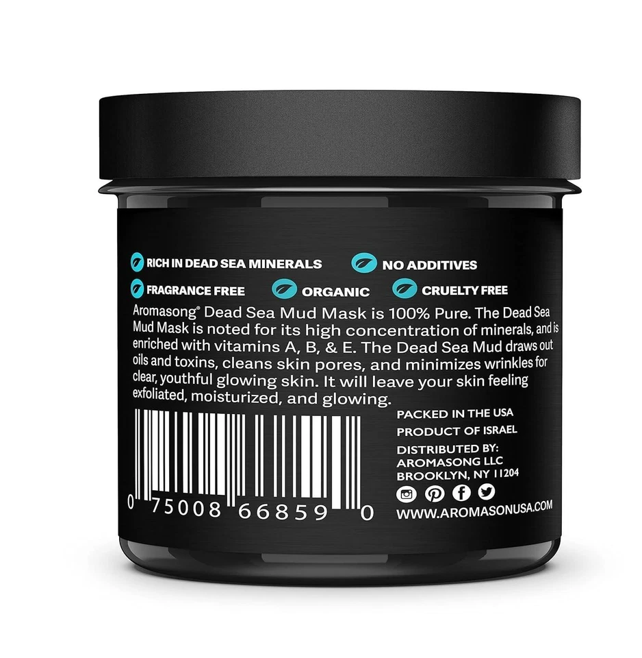 Aromasong 100% Pure Dead Sea Mud Mask for Face - Cleansing Natural Skin Care for - Image 4 of 4