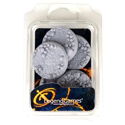 LEGENDGAMES Wargaming Bases - Skull Cracked Earth - 40mm x5 - Warhammer TTRPG