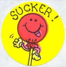 Eureka Scratch and Sniff Red Hots Cinnamon Lollipop Glossy Sticker Vintage 1980s