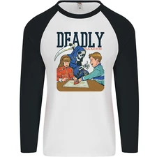 Deadly Games Ouija Board For Kids Grim Reaper Mens L/S Baseball T-Shirt