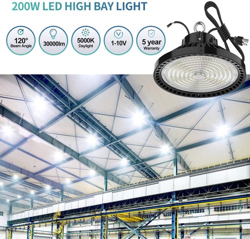ETL UFO LED High Bay Light 150W 200W 240W LED Work Shop Warehouse 5000K Fixture - Picture 12 of 17