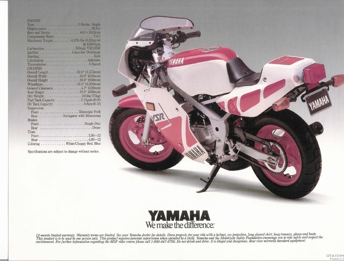 Lower Cowling Decal Graphics Yamaha YSR 50 80 YSR50 YSR80