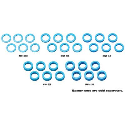 Precision-Crafted Muchmore Racing Color Aluminum Adjust Spacer 4x1mm Blue (6pcs)