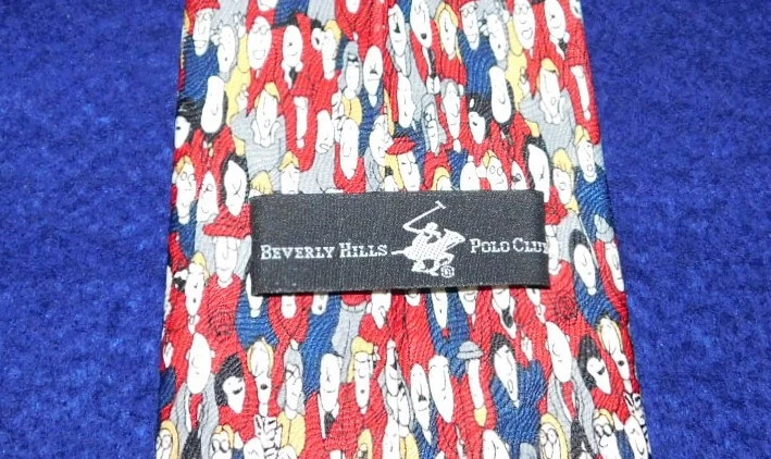 BEVERLY HILLS POLO CLUB ROJO/BLANCO/AZUL MOTIVO GENTE CORBATA POLIÉSTER - CORBATAS PARA EL CUELLO. Foto 3 de 3