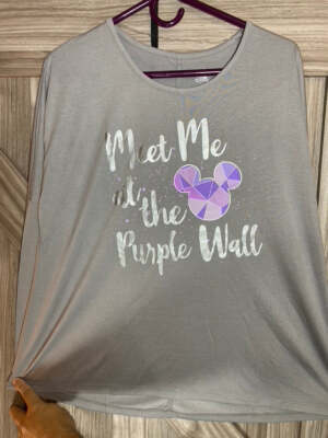 Disney Magic Kingdom Meet Me at the People Mover lila Wand Mickey Shirt Large