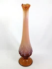 Vintage Fenton Cameo Opalescent Lily of the Valley Swung Glass Vase 10.5"
