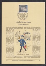 Berlin: herrlicher Privat ETB 1962 Alt Berlin um 1800 "Schloss Belevue"