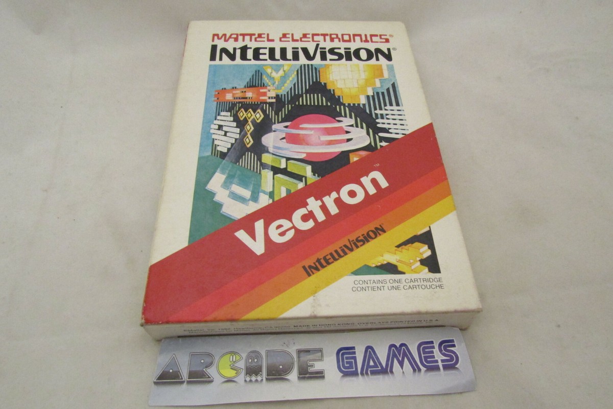 Jeu VECTRON Pour Intellivision - Avec Boîte Et Overlay - Bon état, Testé Et Fonctionnel