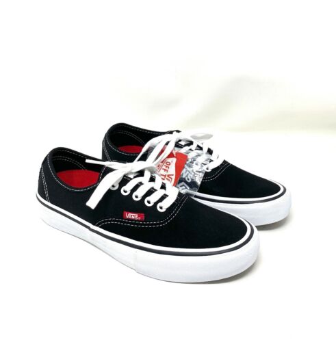 VANS Authentic Pro Black Canvas Low Top Skate Shoes Sneakers 