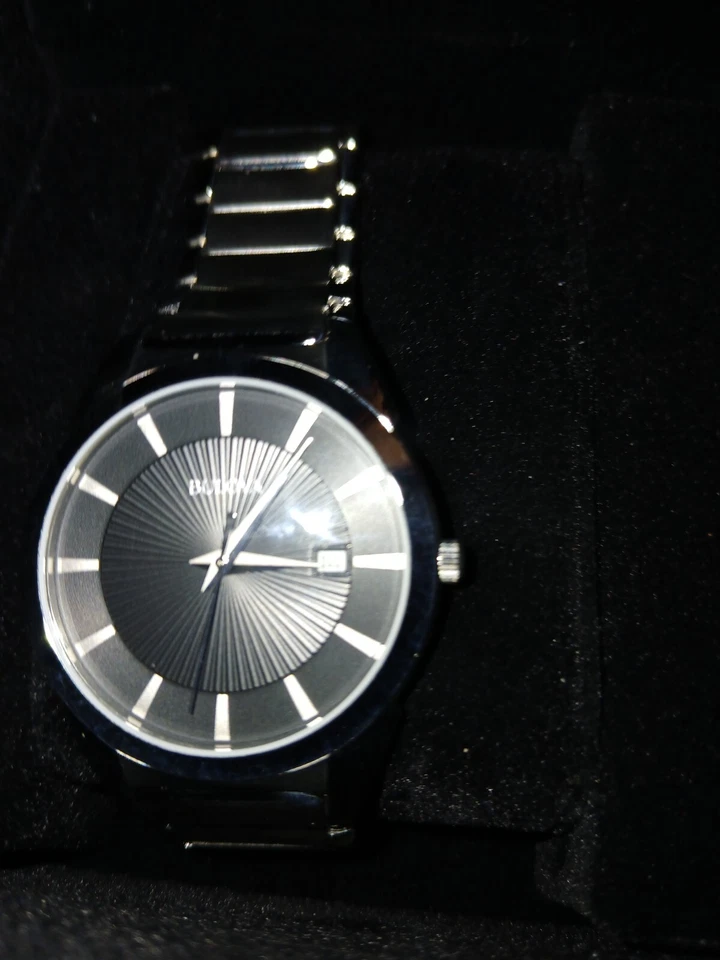 NIOB Bulova 96B149 Reloj Hombre Cuarzo Acero Inoxidable; Esfera Negra; Calendario; Sec Foto 4 de 4