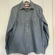 Vtg Denim Shirt XL Cowboy Western Retro Jeans Jean Button George & Martha