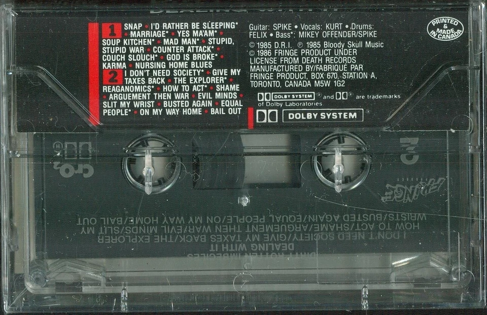 D.R.I. DRI Dealing With It TAPE Classic punk/metal crossover 1985 - Image 2 of 3