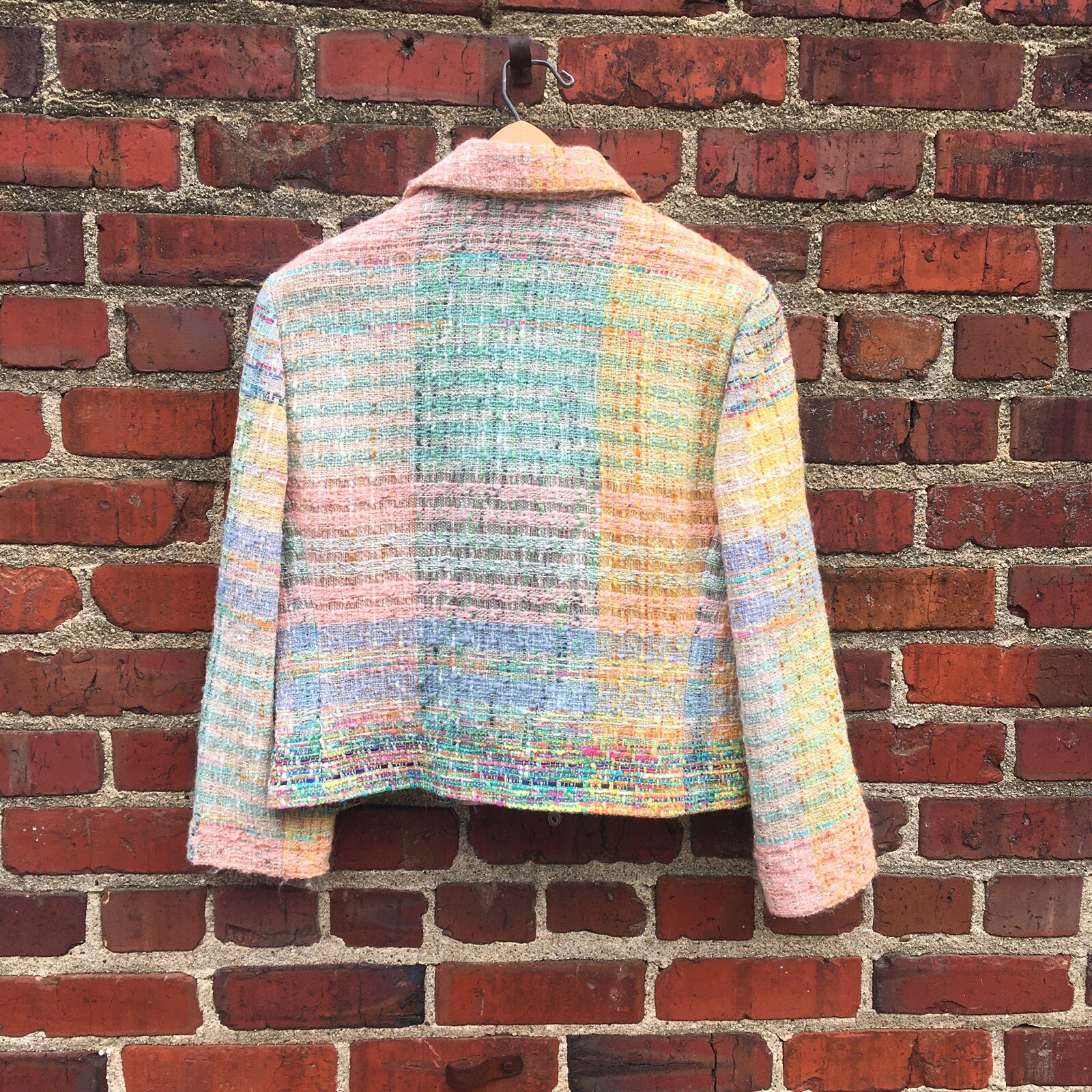 Vintage Rainbow Pastel Tweed Jacket By Carlisle Women… Gem