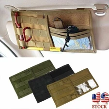 Tactical Car Sun Visor Organizer Bag Truck Vehicle Panel Holder Pouch US