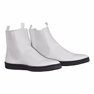 White Ankle Boots Flat Sole for Star 