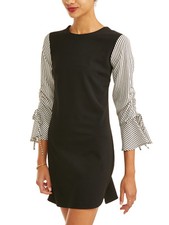 Paper Doll Women's Scrunch Sleeve Shirt Sleeve Shift Dress