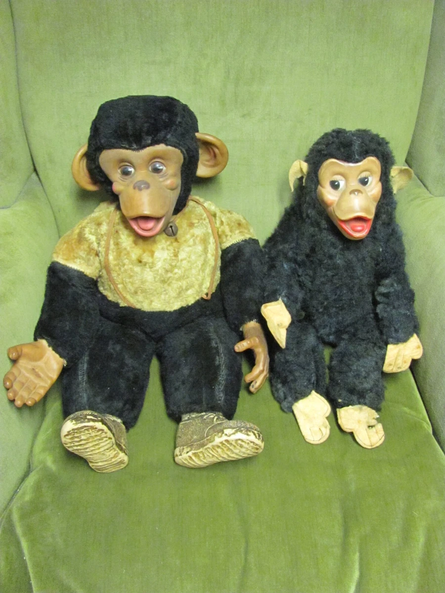 Vintage stuffed monkey with rubber face deals