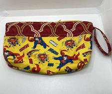 Superman Handmade Makeup Bag Zippered W/Handle Travel Tote