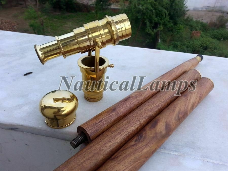 Solid Brass Telescope Walking Cane Stick Vintage … - image 4