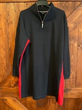Womens Tommy Hilfiger XL Blue Quarter Zip Long Sleeve Sweatshirt Dress