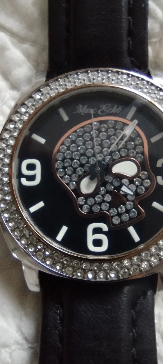 MARC ECKO WATCH, Crystal Skull Marc Ecko Watch Black Genuin Leather And Crystals Skull new  main image 4