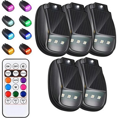 5 Pack Solar Powered LED Cab Roof Marker Running Lights W/Remote for Trucks9631