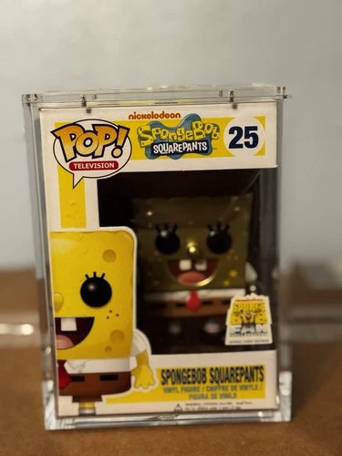 Funko Pop SpongeBob SquarePants Metallic Fan Shellabration 2013 W/ Pop Stack