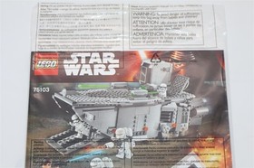 LEGO #75103 (INSTRUCTION MANUAL + Stickers ONLY) Star Wars First Order Transport