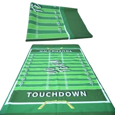 Football Party Decorations Disposable Tablecloth, Green Touchdown Field Design