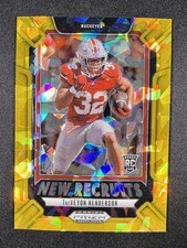 2025 Panini Prizm Draft Picks - New Recruits TreVeyon Henderson #1 Gold Ice (RC)