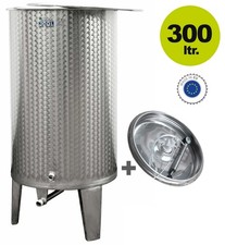 Immervolltank 300 Liter Lagertank Edelstahl mit Schwimmdeckel + Stülpdeckel 