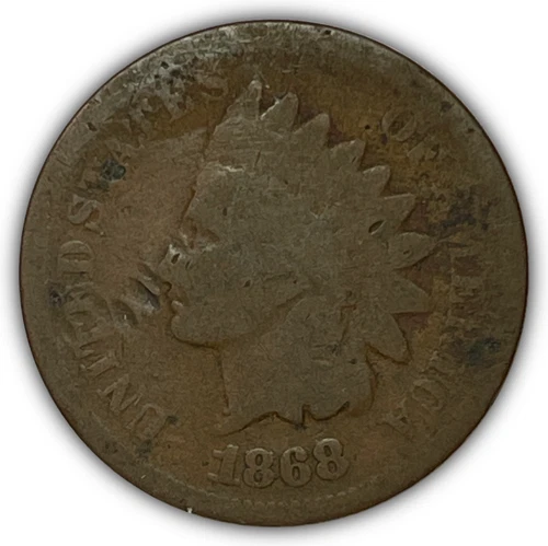 1868 Indian Head Cent Good G Coin, Nicks #27389