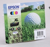 Epson Original 34XL Golfball Druckerpatrone 4Er Multipack Schwarz Cyan Magenta