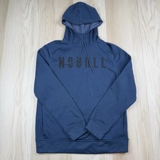 NOBULL Hoodie Pullover Sweatshirt Graphic Logo Performance Mens Medium Blue Gym