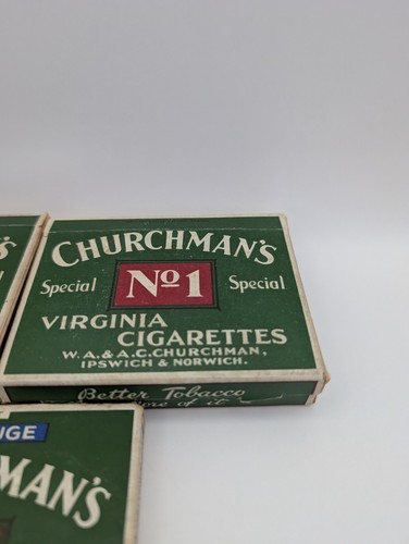 Churchmans Cigarette Packets/Boxes X3 Empty Vintage Prop Man Cave Bar Etc - Picture 4 of 16