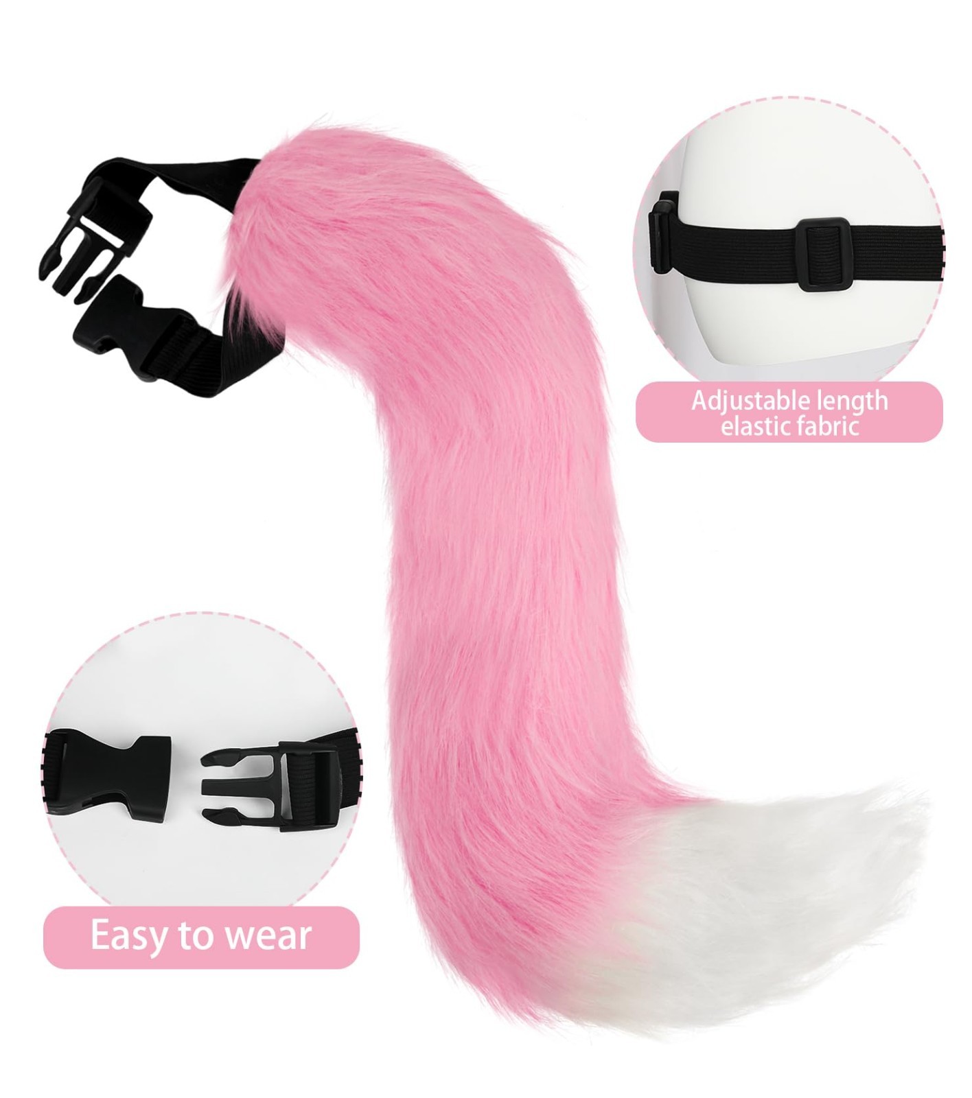 Cat & Wolf Fox Ears Tail Set with Bell Lace Choker for Halloween Cosplay Costume image 4