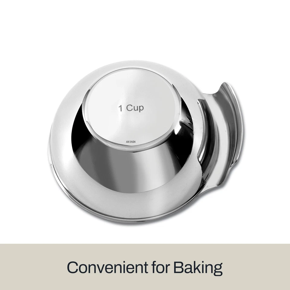 Juego de mini cuencos medidores de acero inoxidable Essentials All-Clad Kitchen Essentials 3 piezas,... Foto 4 de 4