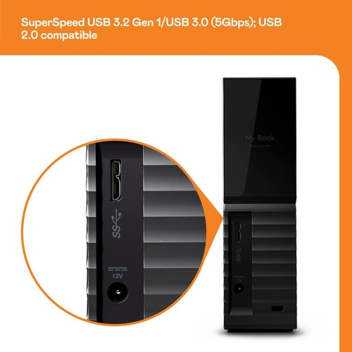 WD 4TB My Book external hard drive, Desktop HDD with Password Protection, USB 3. - 第 2/7 張圖片