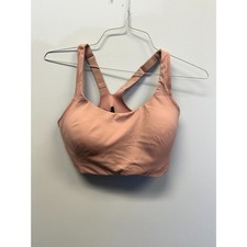 Lululemon Run Times High Support Sports Bra 36E Pink Adjustable Straps Front