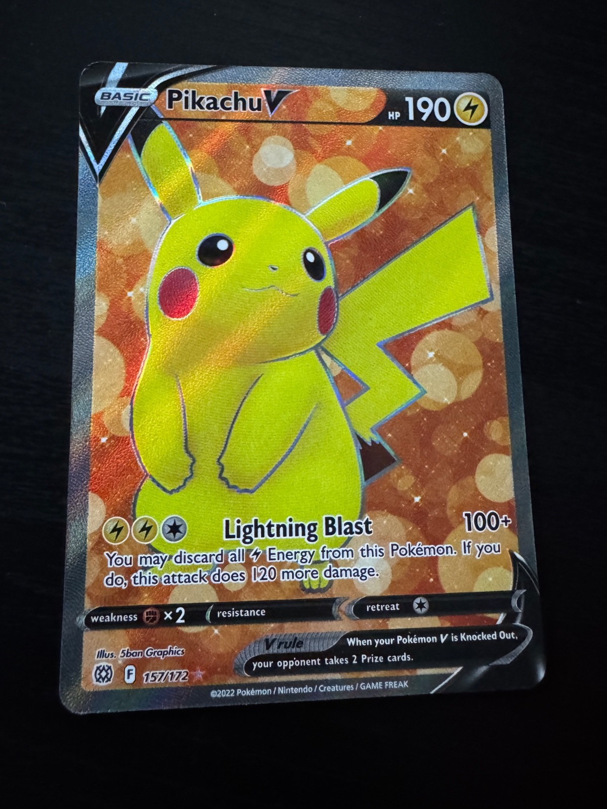 Pikachu V 157/172 Ultra Rare - Pokemon Brilliant Stars Holo LP
