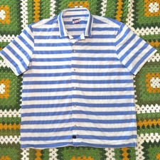 JOHNNIE-O LAGUNA BLUE CABANA HANGIN' OUT SHORT SLEEVE BUTTON DOWN CAMP SHIRT XL